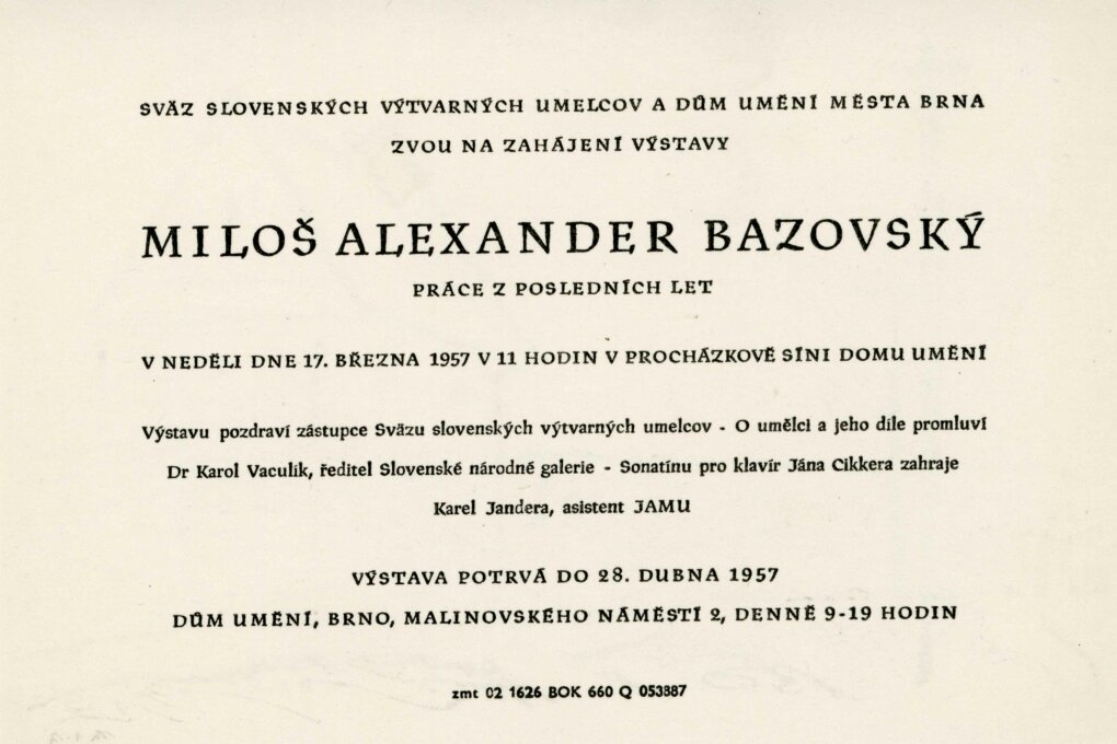 Miloš Alexander Bazovský, práce z&nbsp;posledních let